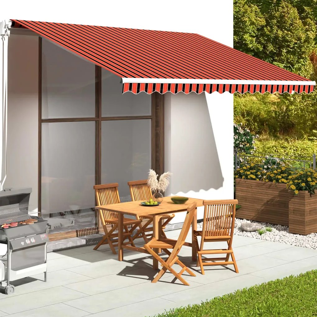Tessuto Di Ricambio Tenda Da Sole Arancione E Marrone 4,5x3,5 M /