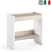 Scrivania Home Office A Terra bianco piano rovere