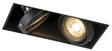 Faretto da incasso intelligente nero con 2 GU10 WiFi senza cornice - Oneon 2