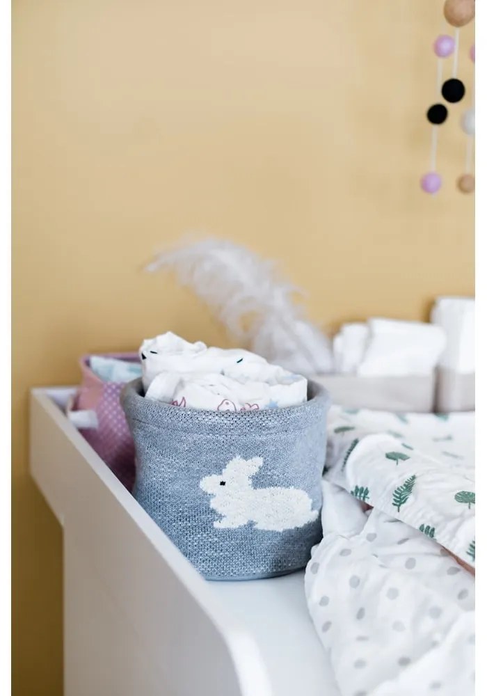 Organizer in cotone grigio Bunny, ø 16 cm - Kindsgut