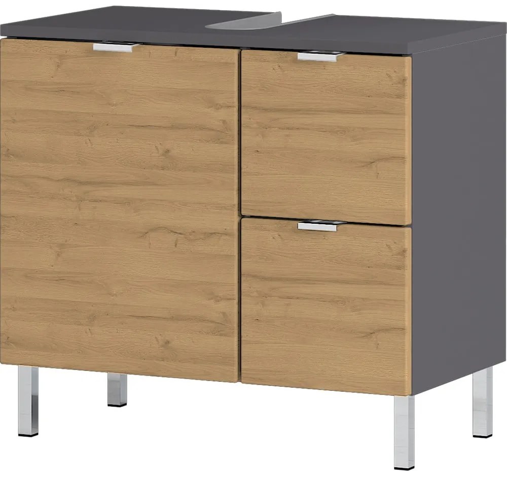 Mobile grigio sotto il lavabo in rovere 60x56 cm Mauresa - Germania