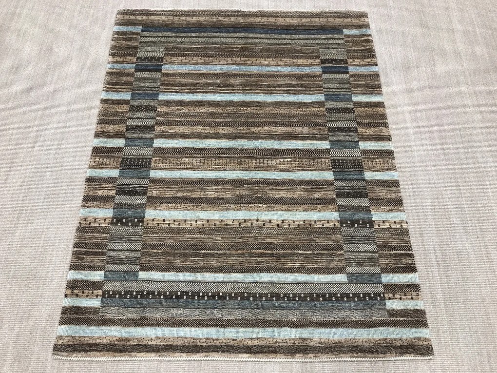 Loribaft Tappeto 150 x 200 Grigio (Iran) Annodato A Mano