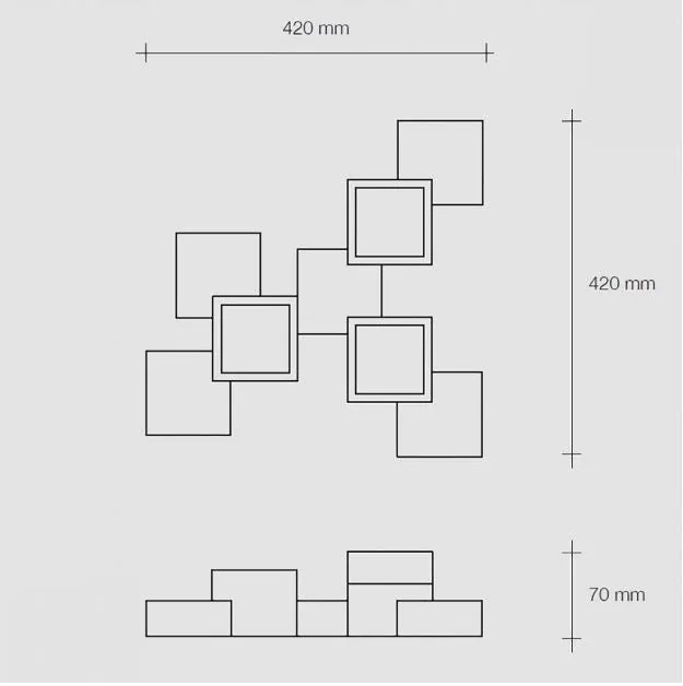 SIDE Soffitto 3 Luci Cubo Sforzin Lampade in gesso