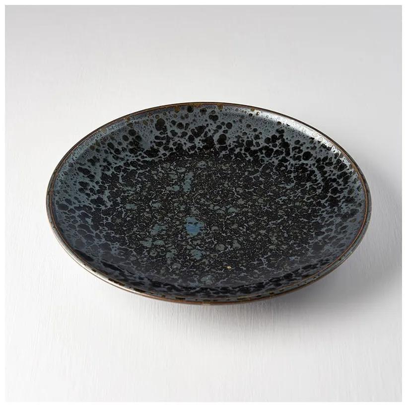 Piatto in ceramica nera e grigia Pearl, ø 25 cm Black Pearl - MIJ
