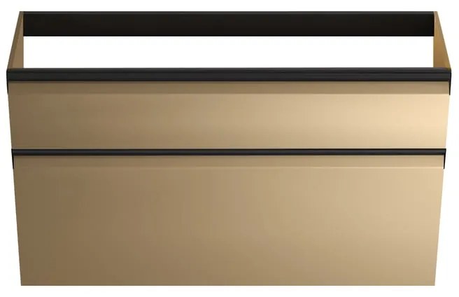 Mobile da bagno sospeso sotto lavabo Fusion L 99.5 x H 60 x P 45.5 cm giallo, 2 cassetti