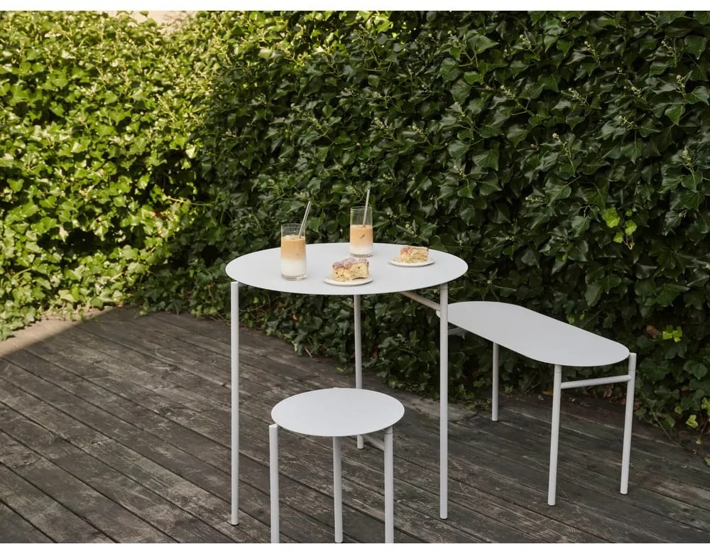 Tavolo da pranzo rotondo in metallo bianco ø 70 cm Disc - Zone