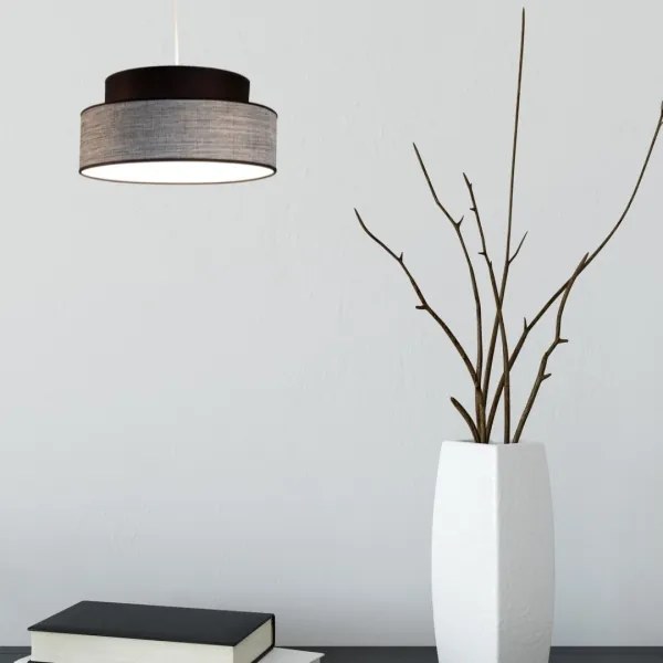 Lampadario a sospensione con filo GRACE 1xE27/60W/230V diametro 40 cm nero/grigio