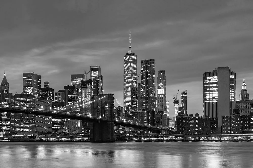 Carta da parati autoadesiva – Ponte di Brooklyn in bianco e nero