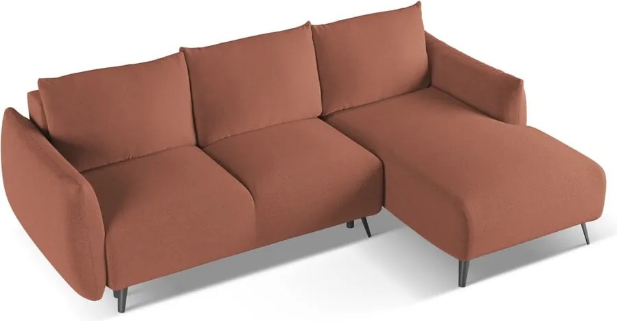 Divano angolare rosa (con penisola a destra) Malie – Makamii