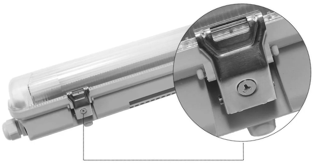 Plafoniera IP66 per 2 tubi LED 150cm - (unilaterale) - Serie Professional