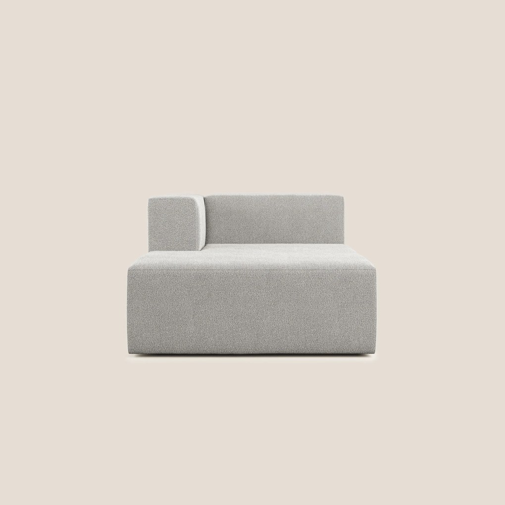 Nettuno modulo chaise longue in morbido tessuto bouclè T07