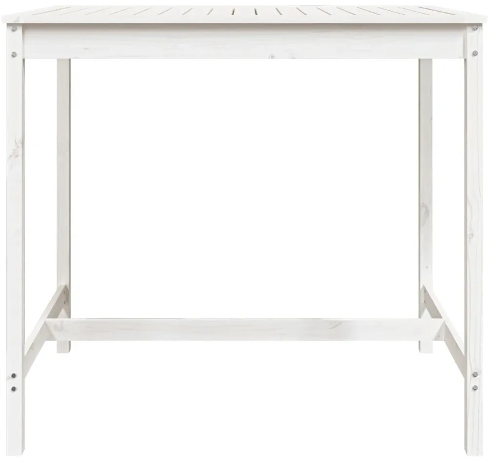 Tavolo da giardino bianco 121x82,5x110cm legno massello di pino