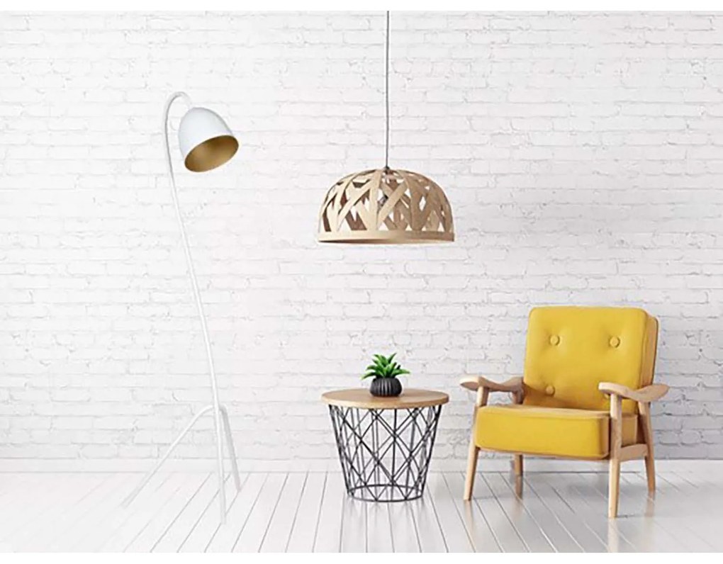 Piantana Moderno Beowulf Acciaio Bianco 1 Luce E27 Ip20