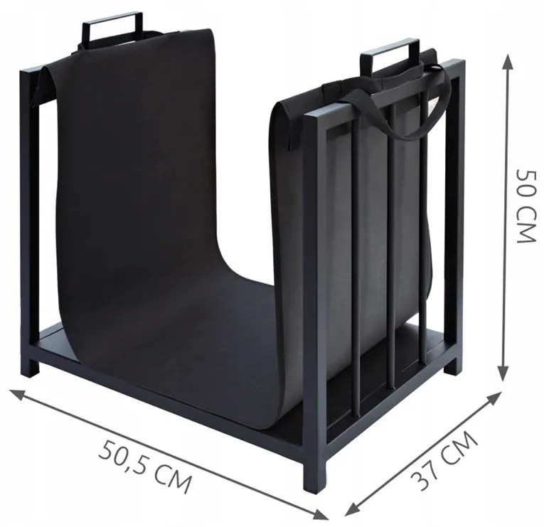 Supporto per legna da ardere 50,5 x 37 x 50 cm