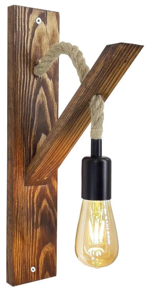 Lampada da parete AHSAP 1x E27/40W/230V, pino/noce