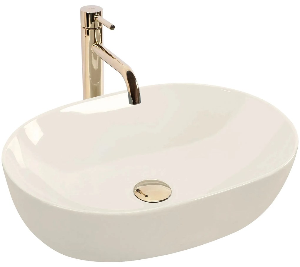 Lavabo da appoggio Rea LISA ECRU SHINY