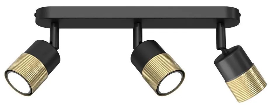 Luce Spot MIZU 3xGU10/8W/230V nero/ottone