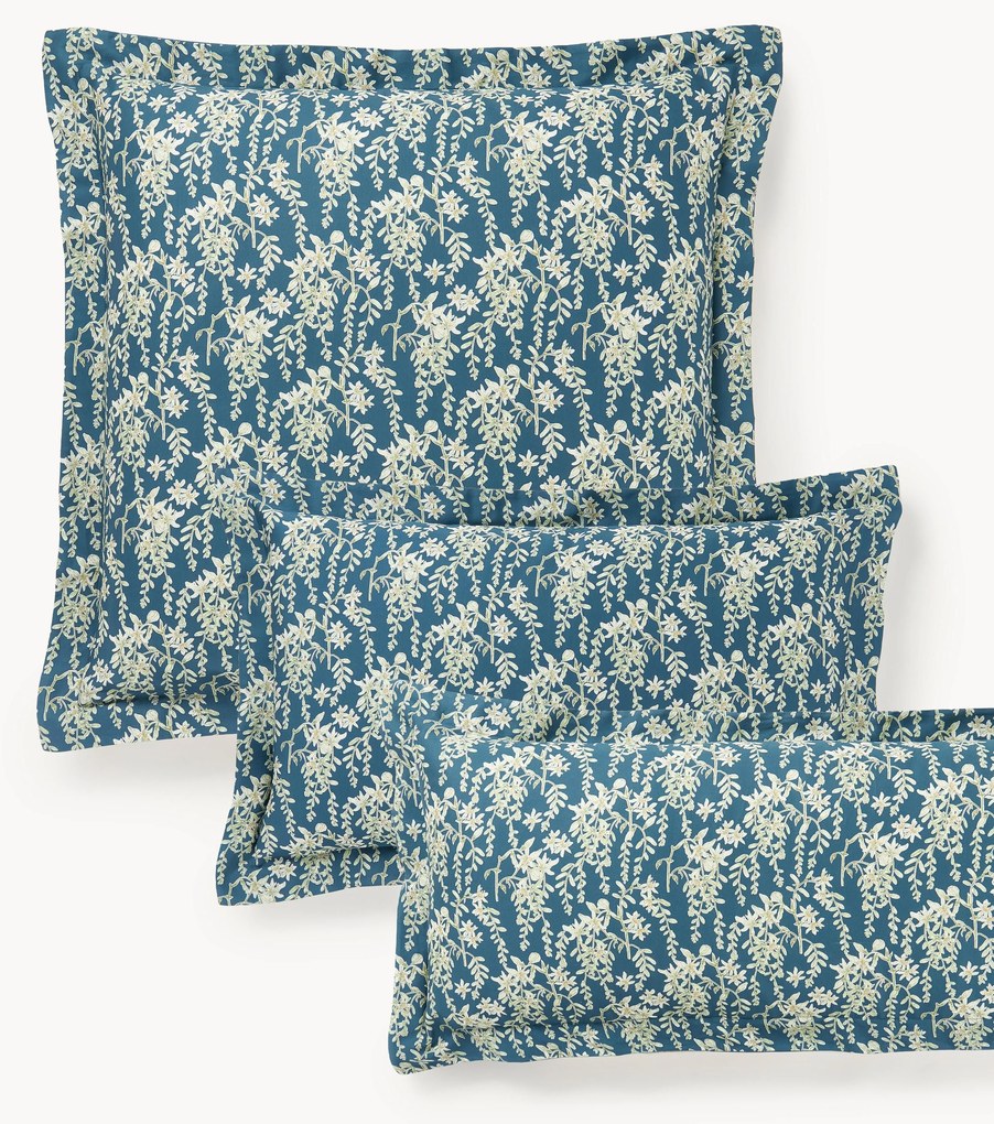 Federa in raso di cotone con stampa floreale Leticia
