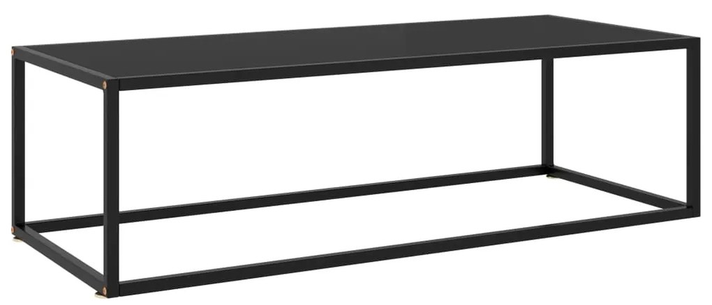 Tavolino Da Salotto Nero Con Vetro Nero 120x50x35 Cm /