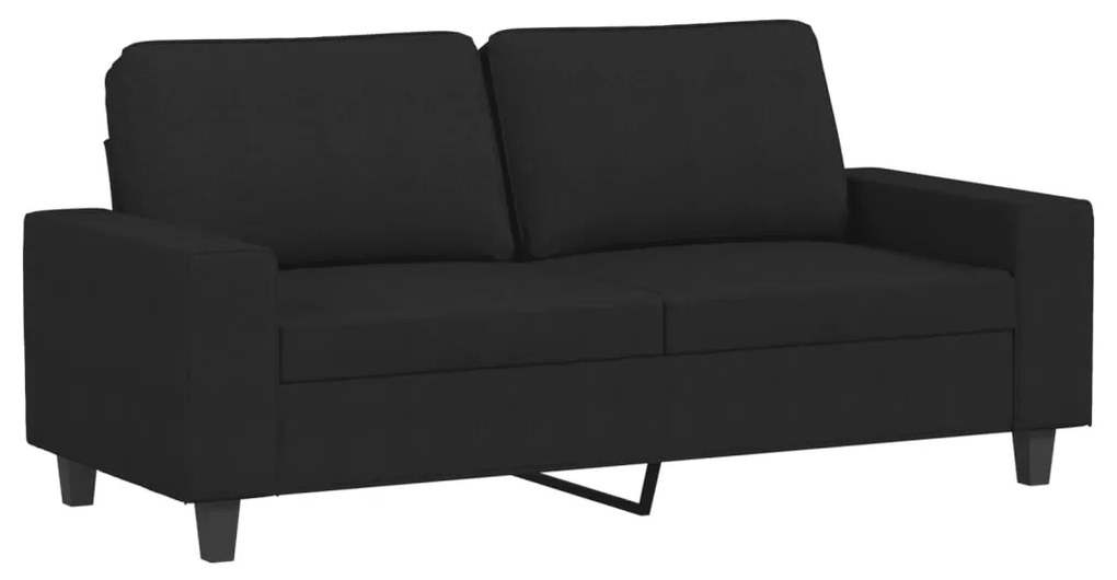 Set di divani 2 pz nero in tessuto