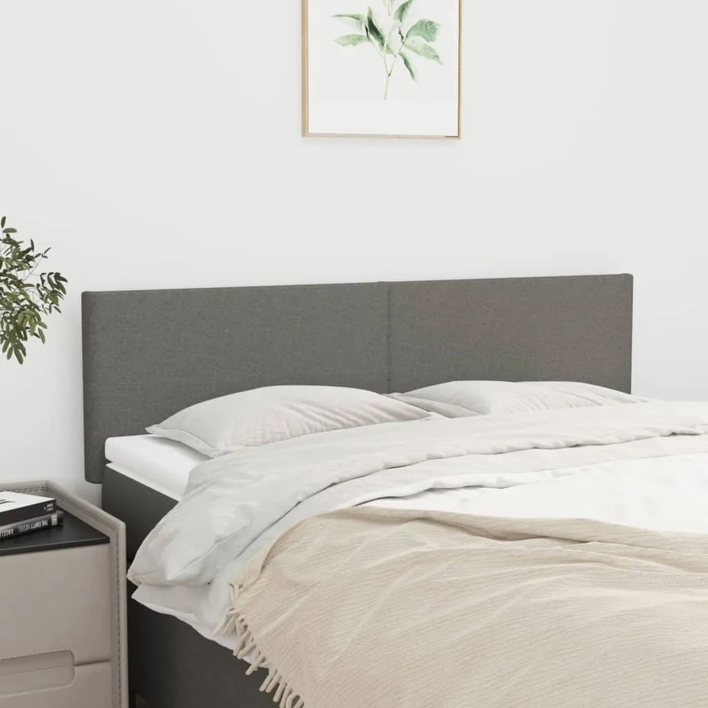 Testiere 2 Pz Grigio Scuro 72x5x78/88 Cm İn Tessuto /