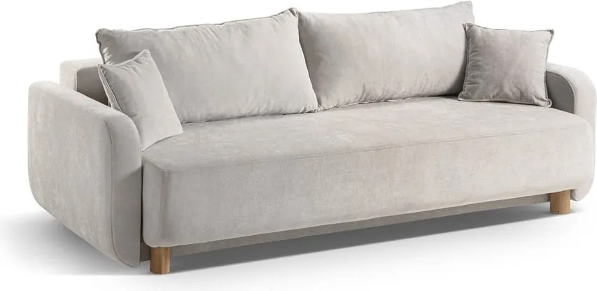 Divano beige allungabile con contenitore 231 cm Elen – Micadoni