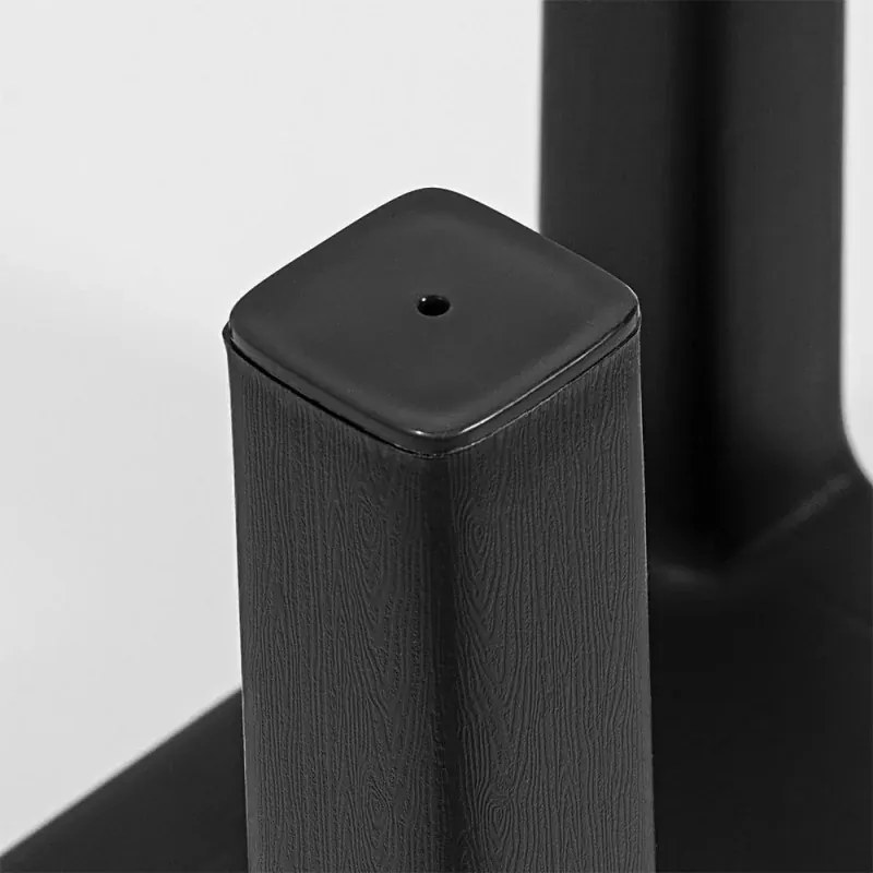 Set 2 pezzi Lello lo sgabello multiuso Nero ad alta resistenza con effetto legno