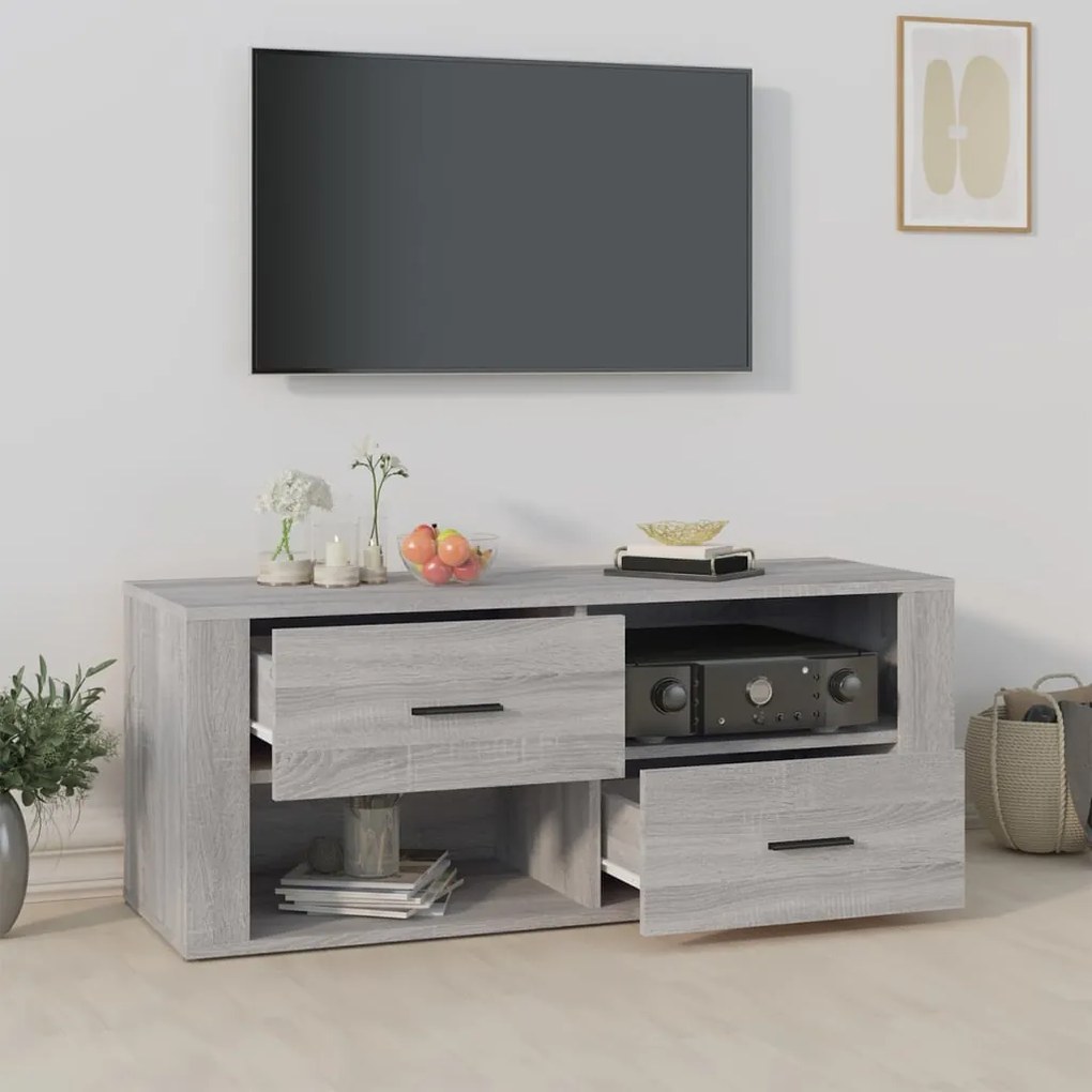 Mobile tv grigio sonoma 100x35x40 cm in legno multistrato