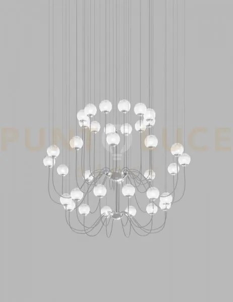 Puppet sospensione 36p bianco sfumato cromo lucido 36 luci attacco g9