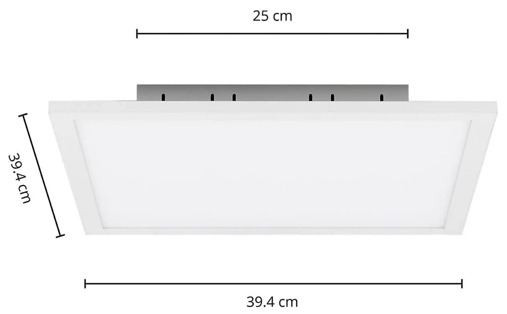 Pannello LED Arcchio, CCT Lysander, 39 cm, bianco, alluminio Lysander dimmerabile, Bianco / Opale, Studio / Ufficio, Alluminio, Moderno, Pannello LED