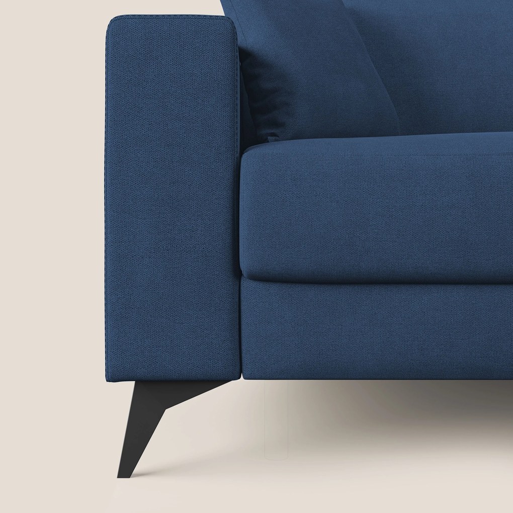 Pegaso divano letto angolare con poggiatesta reclinabili e rivestimento impermeabile T02 blu