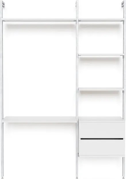 Kit cabina armadio PROJECT KIT SMART W. 152,5X50CM CLASSIC in alluminio 152.5 x 220 x 50 cm bianco/anodizzato