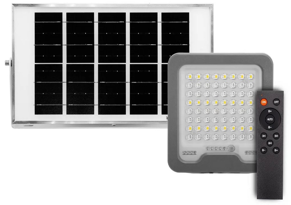 Faro LED Solare 50W IP66 Telecomando Incluso 1.000 lumen - SERIE PRO Colore Bianco Naturale 4.000K