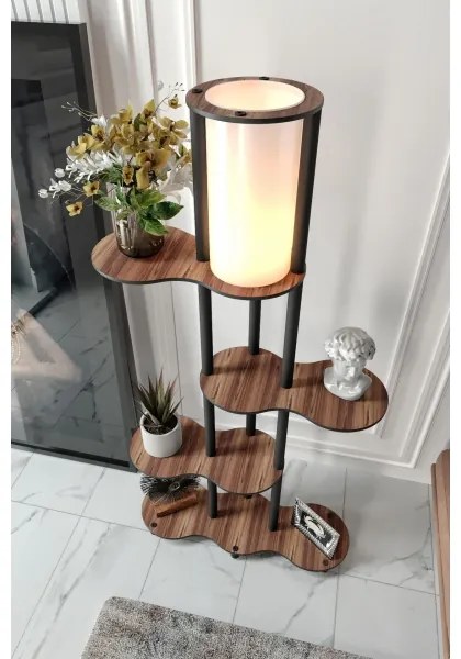 Lampada da terra con ripiani NOTO 1xE27/40W/230V marrone/nero