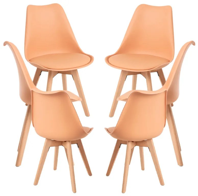Pack 6 Sedie Synk Basic - Arancione chiaro