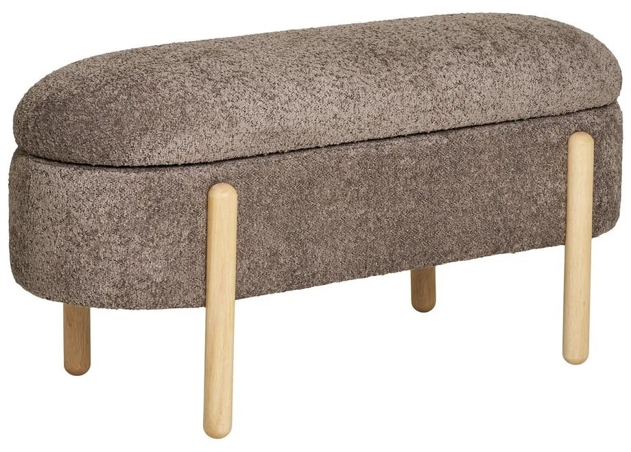 Panchina marrone con rivestimento in bouclé Branca – House Nordic