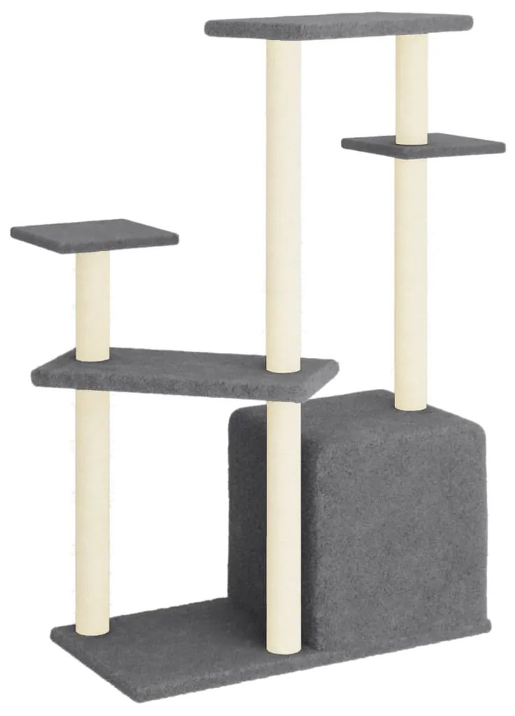 Albero per gatti con tiragraffi in sisal grigio scuro 107,5 cm