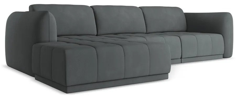 Divano angolare grigio scuro (con penisola a sinistra) Hoku – Makamii