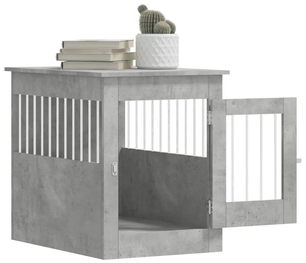 Gabbia cani arredamento grigio cemento 55x80x68cm multistrato