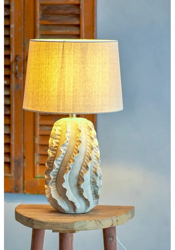 Lampada da tavolo beige con paralume in tessuto (altezza 64 cm) Natika - Bloomingville