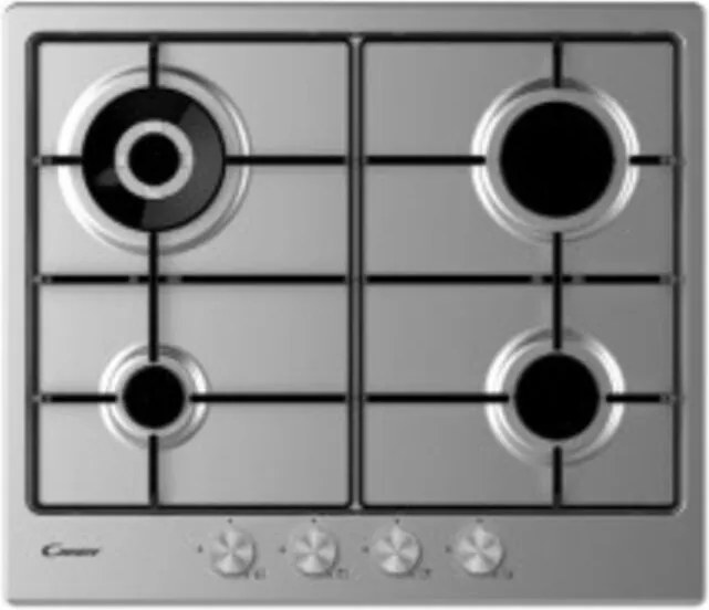 Moderna CHW6BR4WPX piano cottura Acciaio inox Da incasso 60 cm Gas 4 Fornelli - Candy
