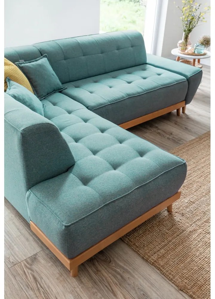 Divano letto angolare turchese (angolo sinistro) Dazzling Daisy - Miuform