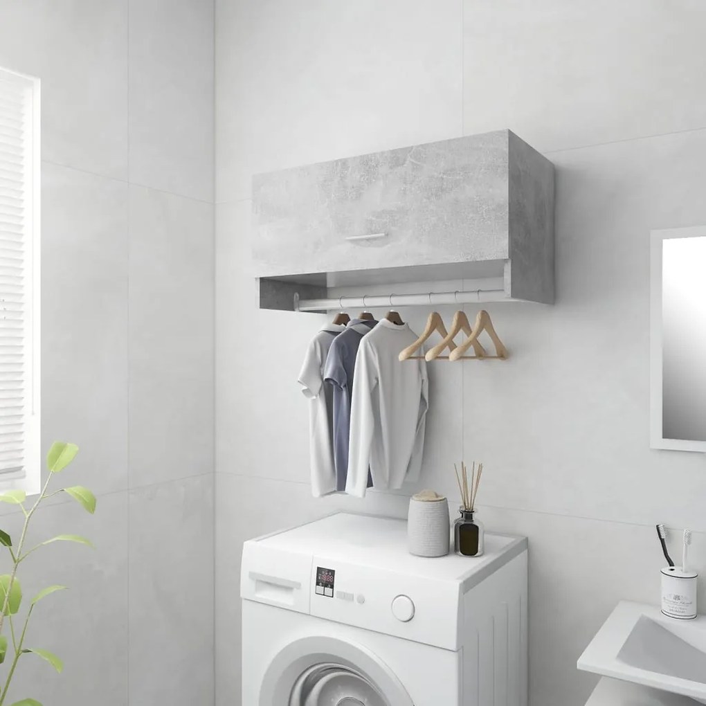 Armadio grigio cemento 70x32,5x35 cm in truciolato
