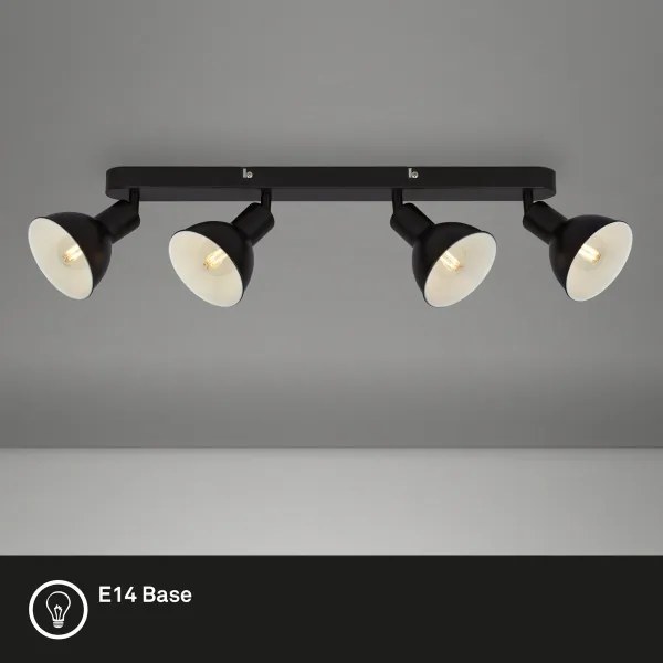 Brilo - Faretto RETRO 4xE14/25W/230V nero