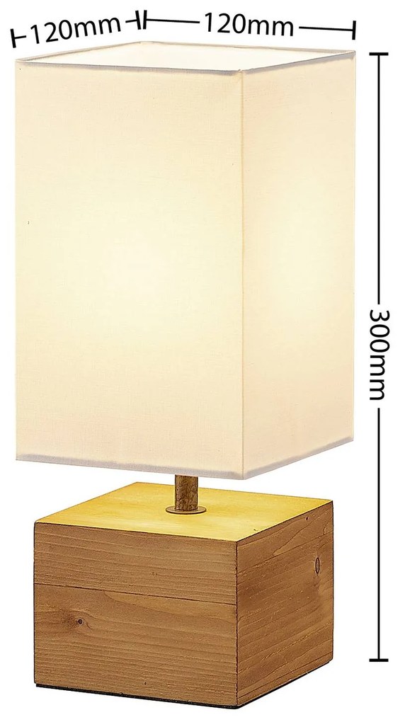Lindby Arbin lampada da tavolo base legno quadrata