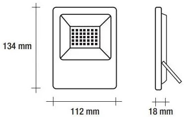 Vivida led floodlight 20w 4000k ip65  grey