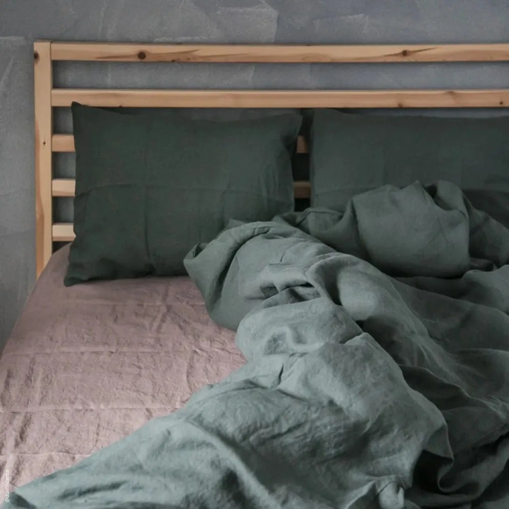 federa 40x60 cm Forest Green - Linen Tales