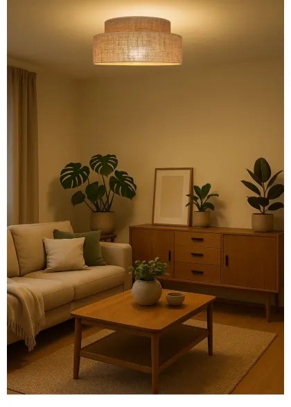 Plafoniera BOHO 1xE27/60W/230V diametro 40 cm beige