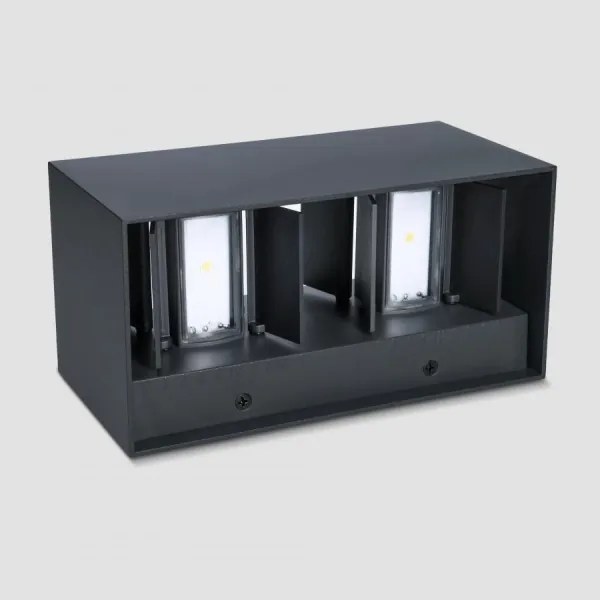 Brilagi - Lampada da parete per esterni DOUBLE CUBE LED, 12W/230V, nera, IP65