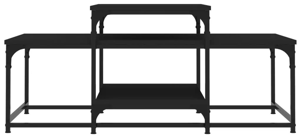 Tavolino da salotto nero 102x60x45 cm in legno multistrato